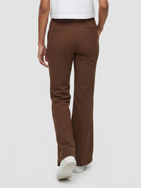 Women Trouser Boot Cut Fit Brown High Rise