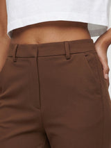 Women Trouser Boot Cut Fit Brown High Rise