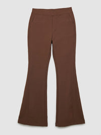 Women Trouser Boot Cut Fit Brown High Rise