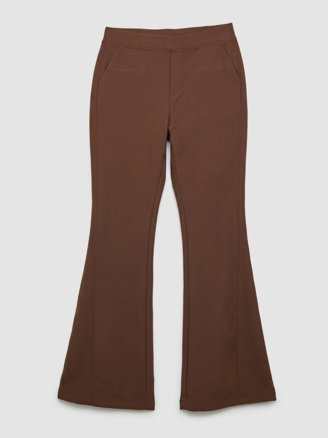 Women Trouser Boot Cut Fit Brown High Rise
