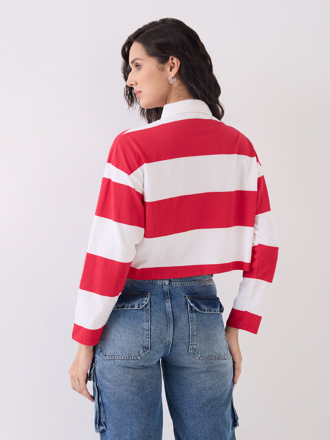 Spykar White Red Slim Fit Casual T-Shirts For Women