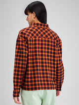 Women Shirt Check Yellow Boxy Fit