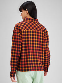 Women Shirt Check Yellow Boxy Fit