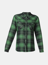 Women Shirt Check Green Regular Fit