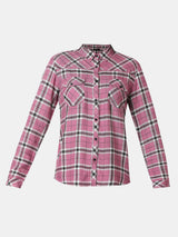 Women Shirt Check Pink Regular Fit