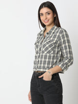 Women Shirt Beige Boxy Fit