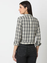 Women Shirt Beige Boxy Fit