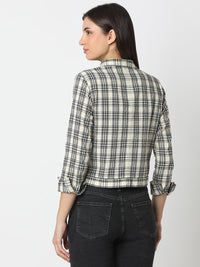 Women Shirt Beige Boxy Fit