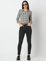 Women Shirt Beige Boxy Fit