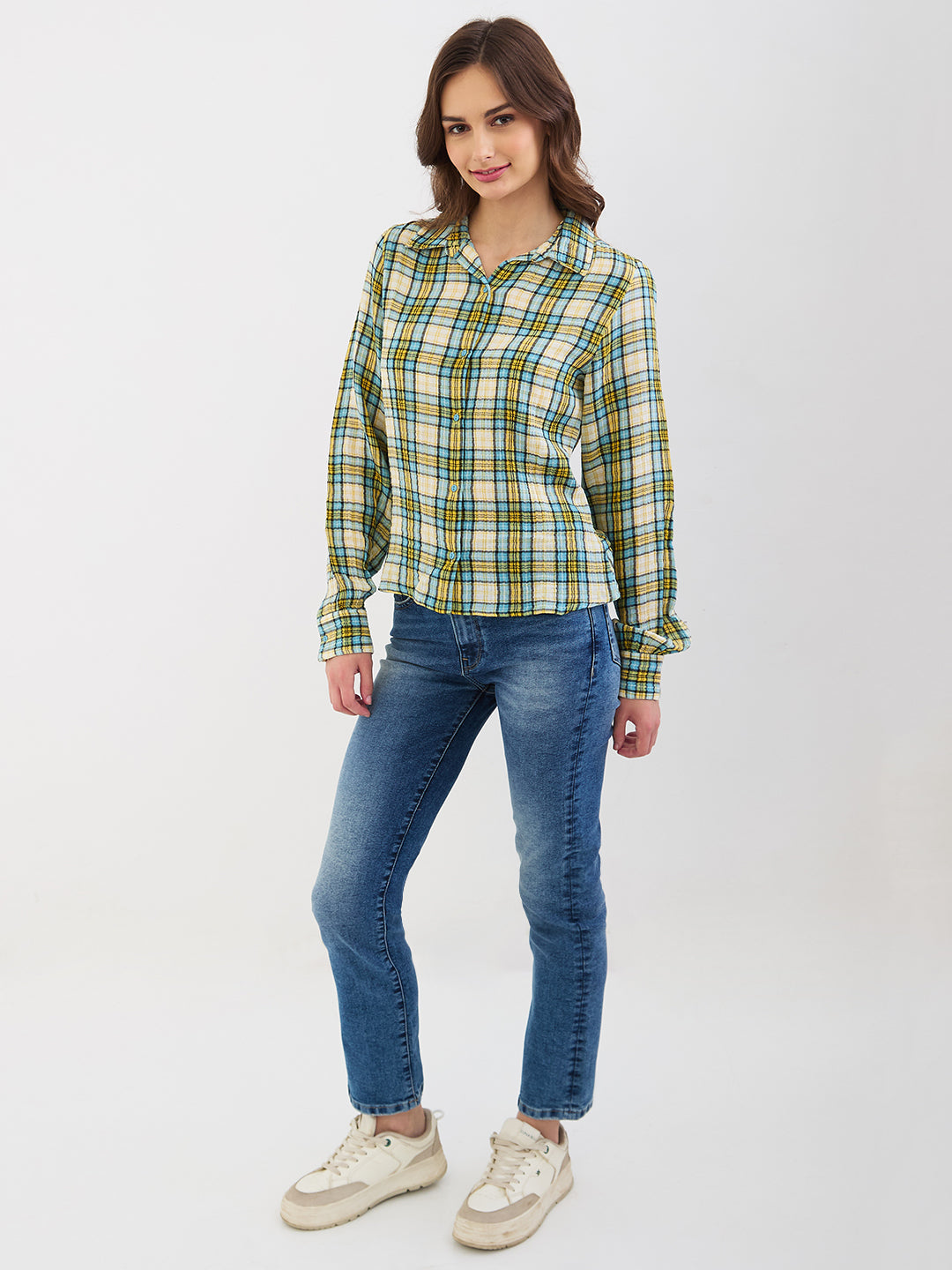 Women Shirt Blue Regular Fit