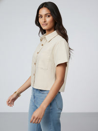 Women Shirt Solid White Slim Fit