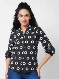 Spykar Black Printed Shirt For Women