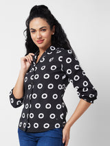 Spykar Black Printed Shirt For Women
