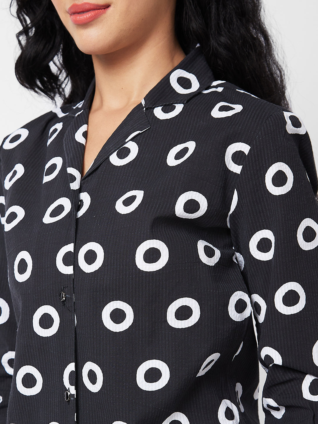 Spykar Black Printed Shirt For Women