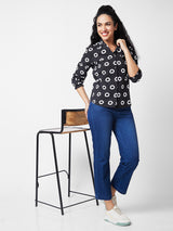 Spykar Black Printed Shirt For Women