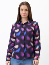 Women Shirt Print Black Regular Fit