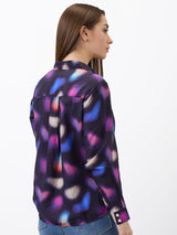 Women Shirt Print Black Regular Fit