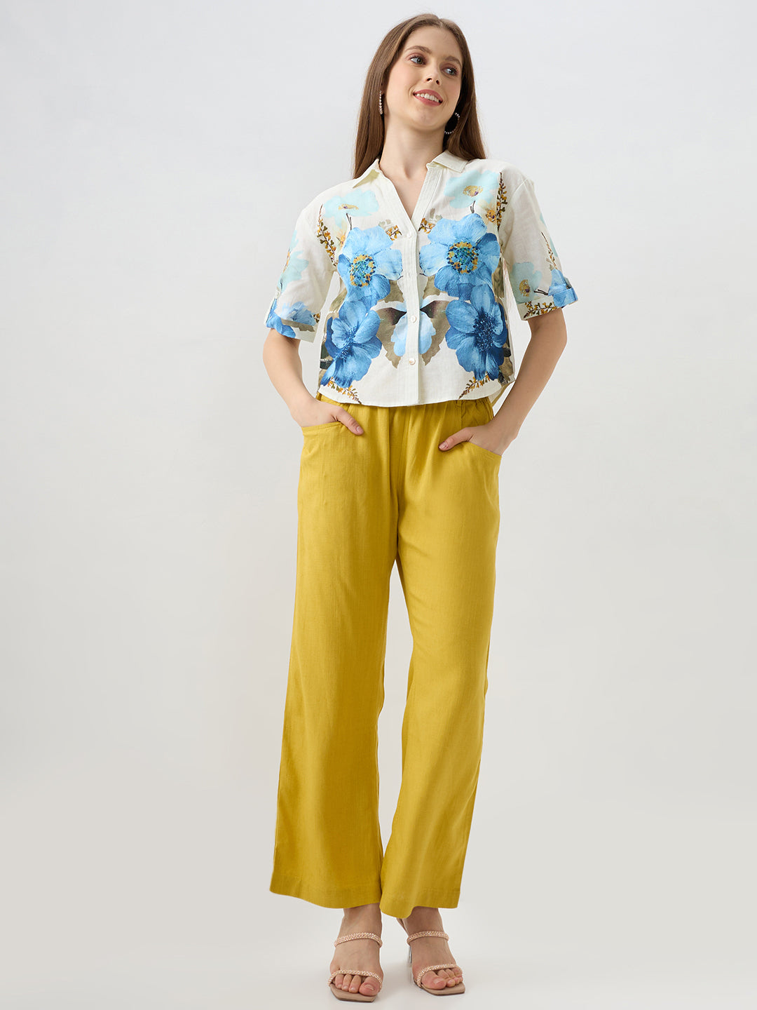 Spykar Ecru Relaxed Fit Shirts For Women