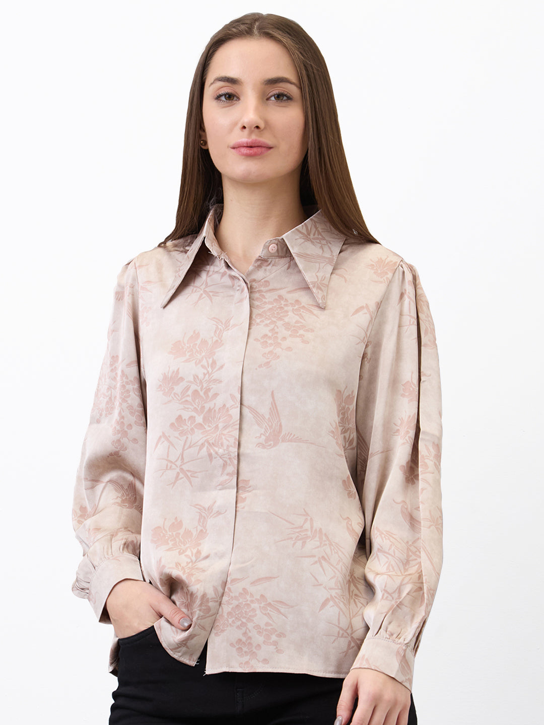 Women Shirt Check Pink Regular Fit