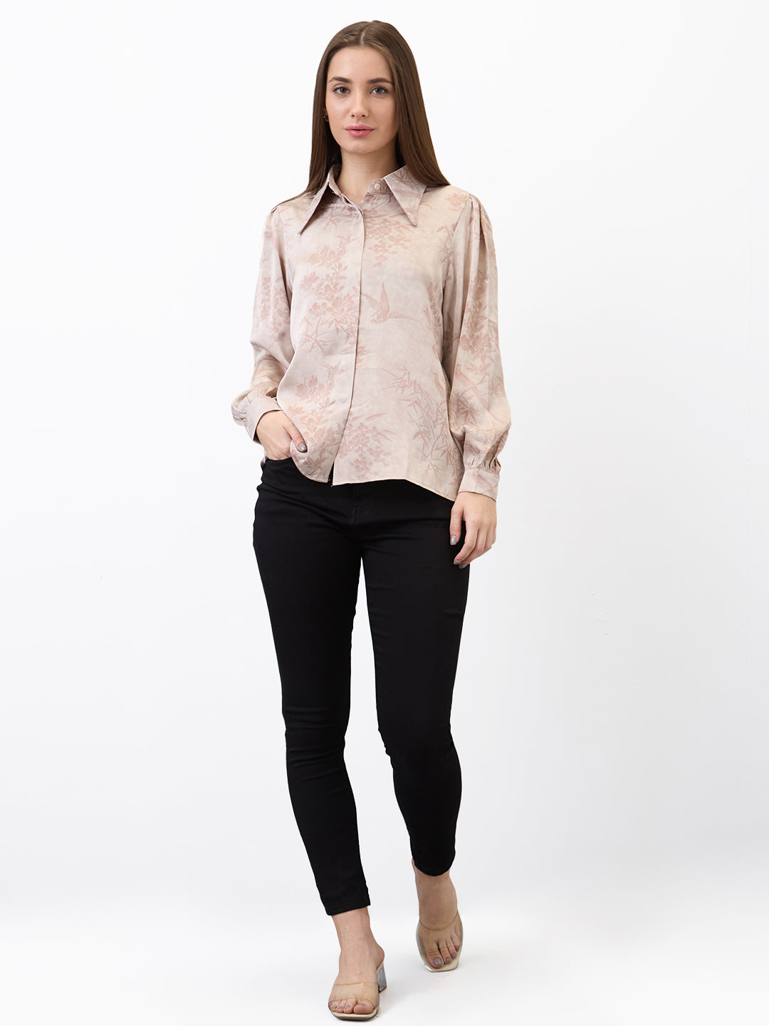 Spykar Pink Regular Fit Checkered Full Sleeve Shirt For Women