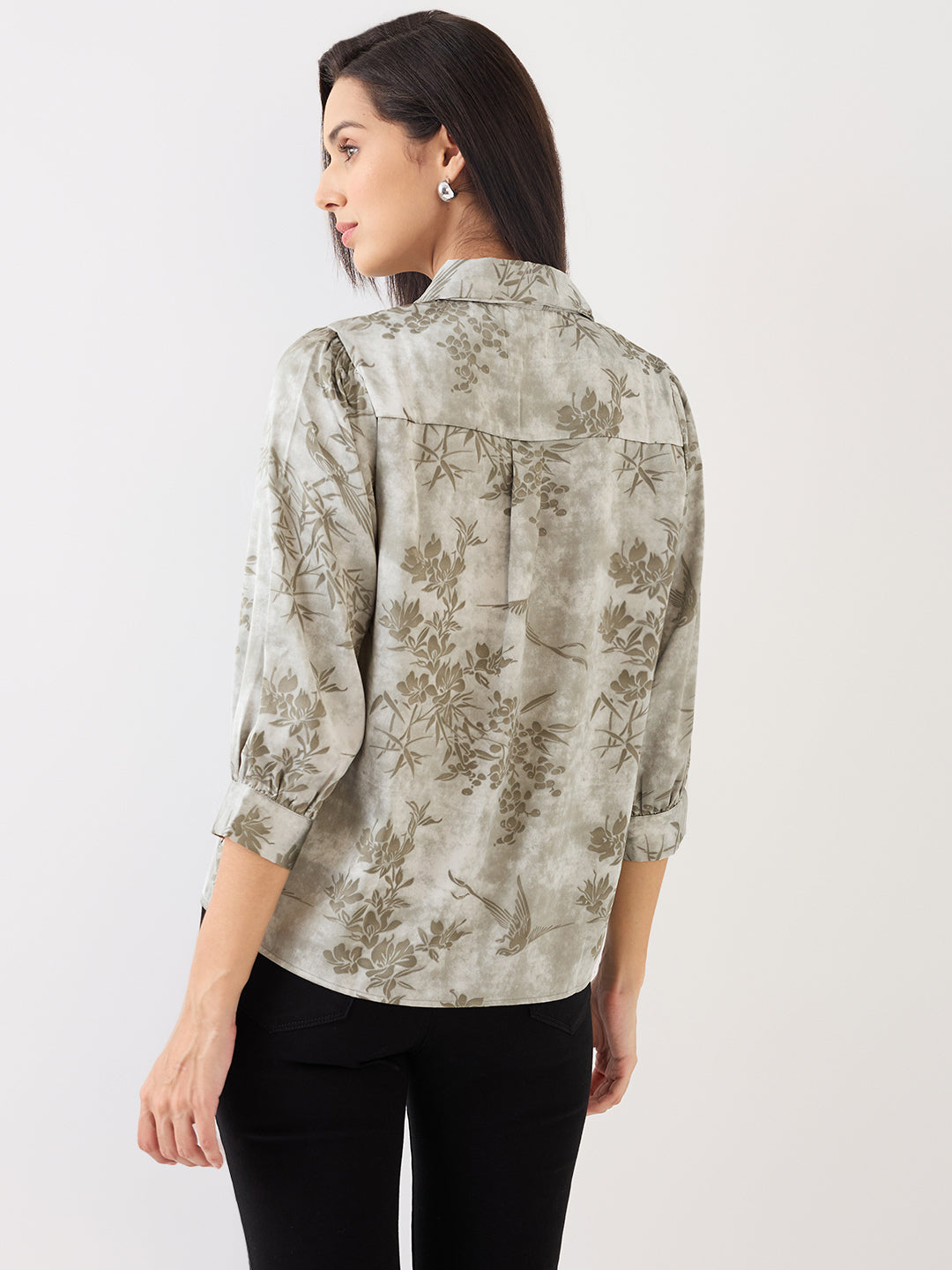 Spykar Gray Regular Fit Casual Shirt For Women