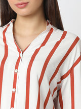 Women Shirt Print Brown Regular Fit