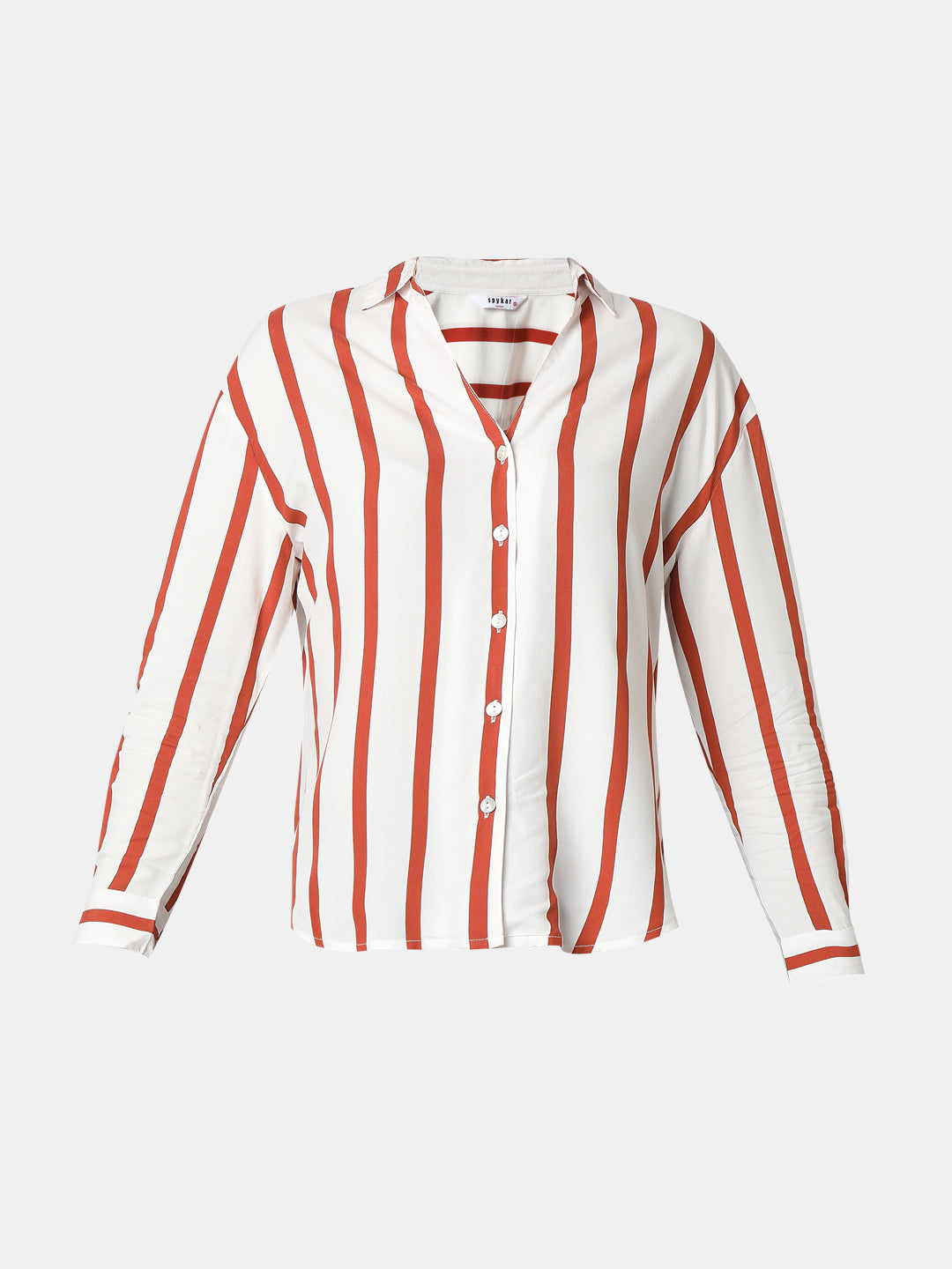 Women Shirt Print Brown Regular Fit