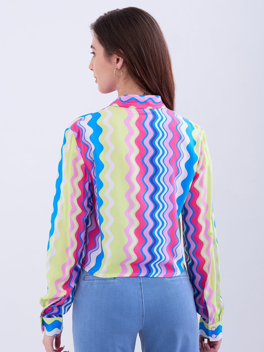 Spykar Sky Blue Regular Fit Casual Shirts For Women
