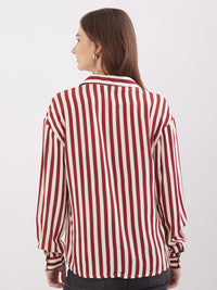 Women Shirt Maroon Regular Fit