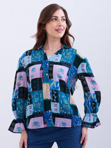 Women Shirt Blue Regular Fit
