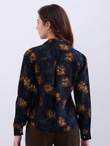 Women Shirt Print Yellow Regular Fit