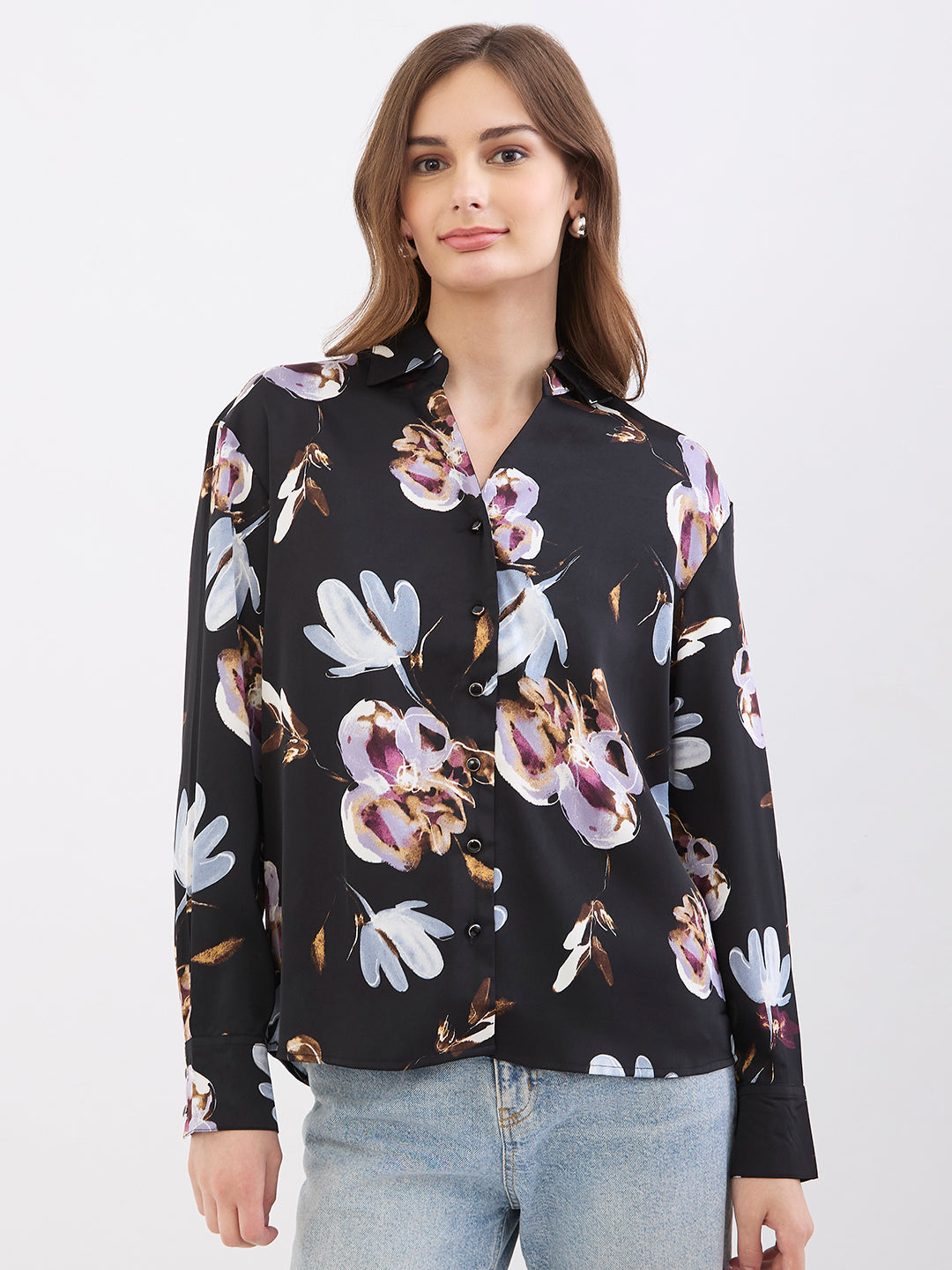 Women Shirt Black Regular Fit