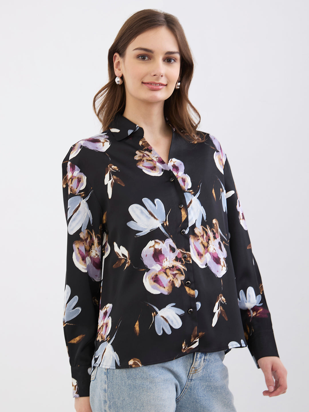 Women Shirt Black Regular Fit