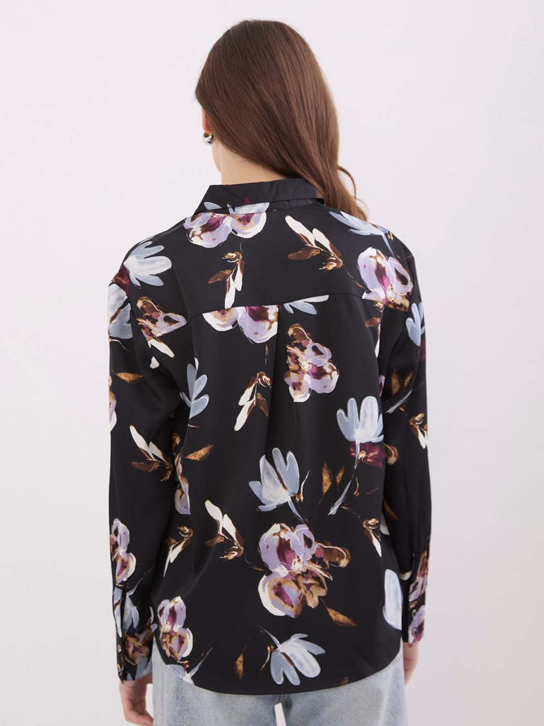 Spykar Black Regular Fit Casual Shirts For Women