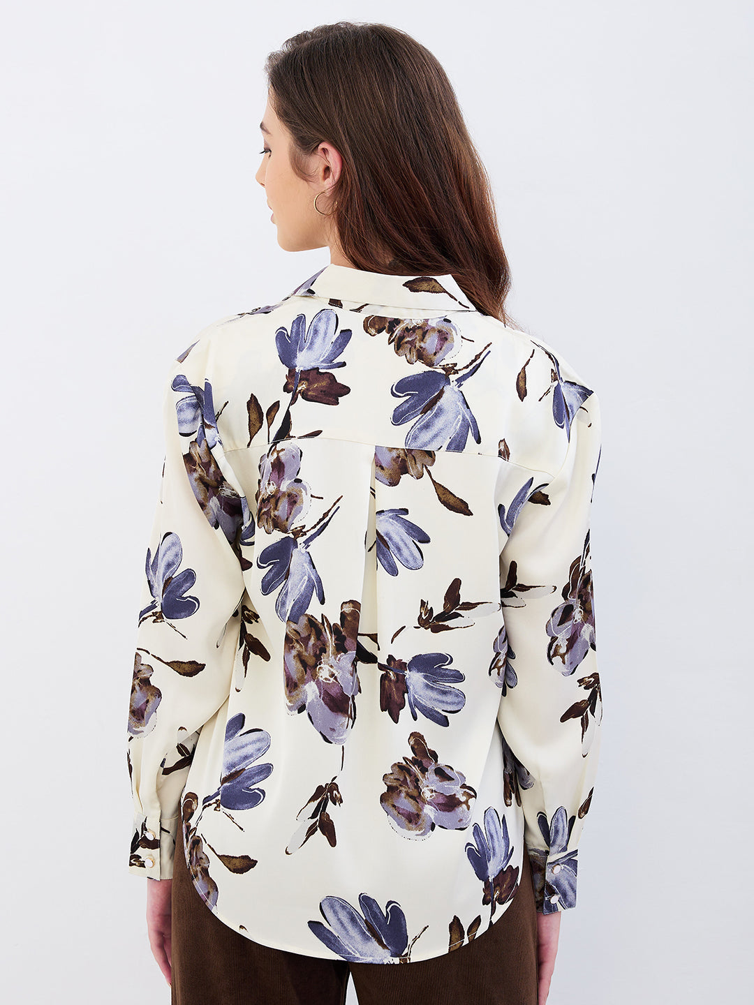 Spykar Off White Regular Fit Casual Shirts For Women