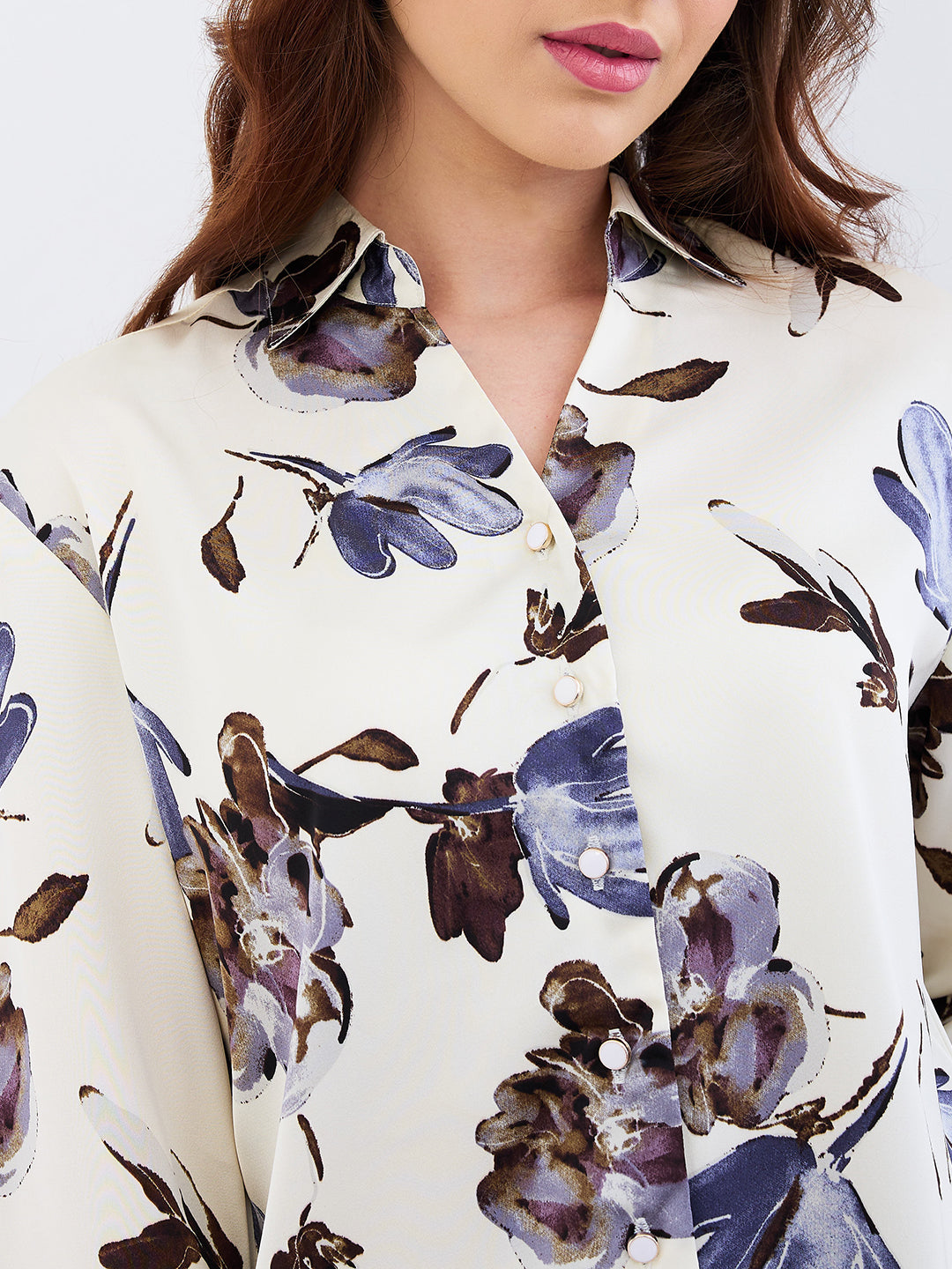 Spykar Off White Regular Fit Casual Shirts For Women