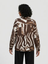 Women Shirt Print Brown Relaxed Fit