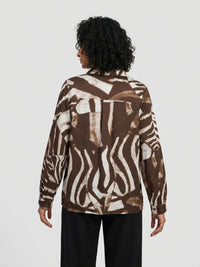 Women Shirt Print Brown Relaxed Fit