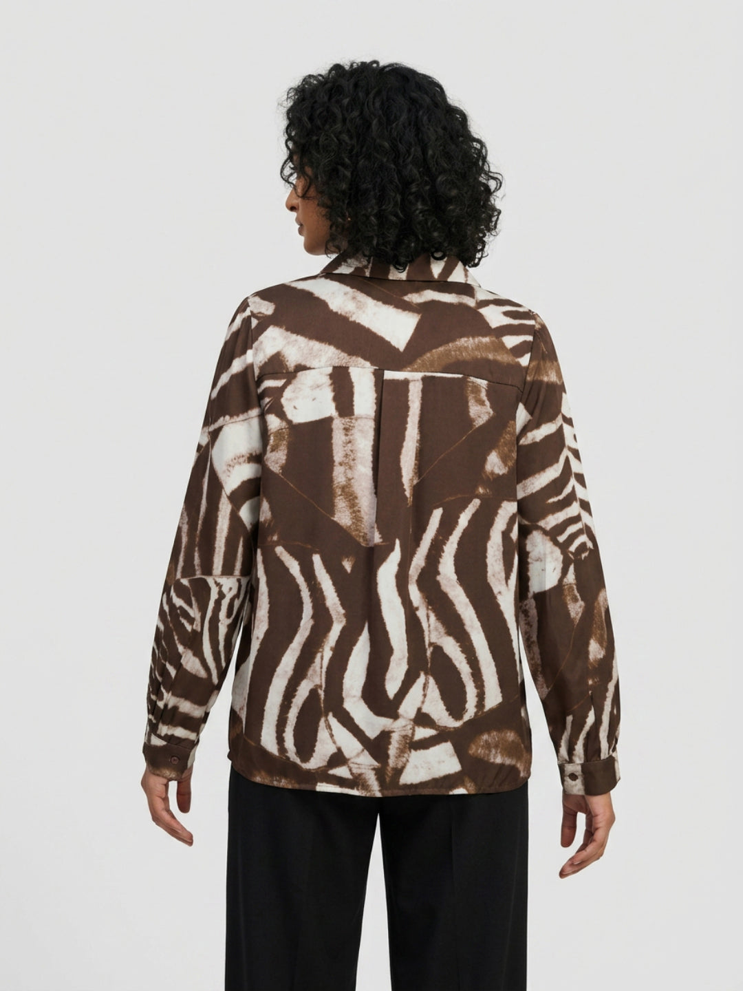 Women Shirt Print Brown Relaxed Fit