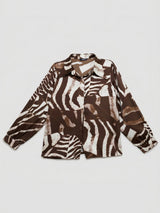 Women Shirt Print Brown Relaxed Fit