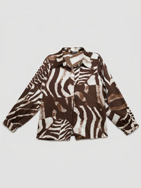 Women Shirt Print Brown Relaxed Fit