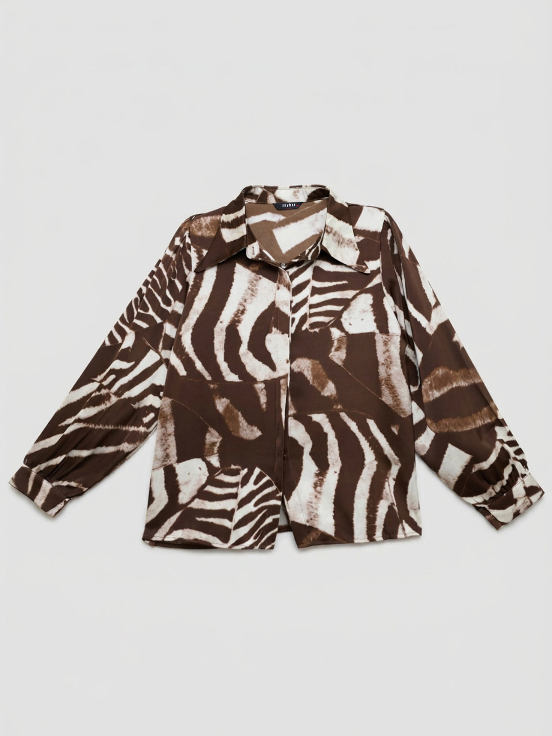 Women Shirt Print Brown Relaxed Fit
