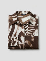 Women Shirt Print Brown Relaxed Fit