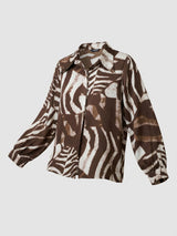 Women Shirt Print Brown Relaxed Fit