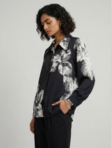 Women Shirt Print Black Relaxed Fit