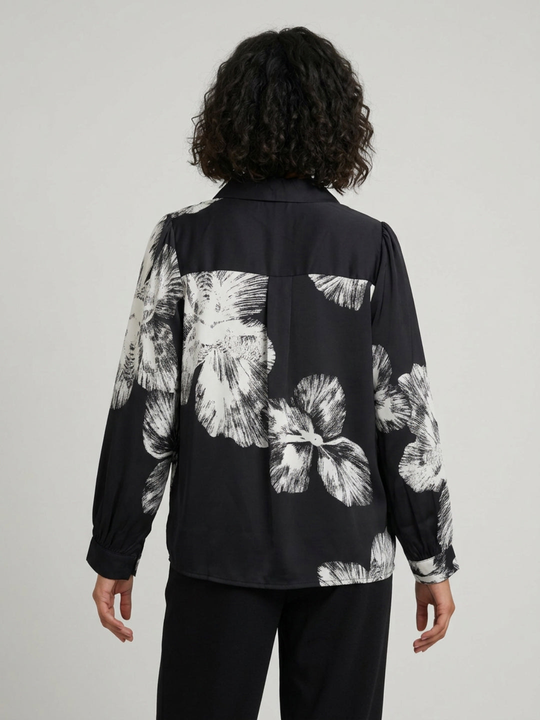 Women Shirt Print Black Relaxed Fit