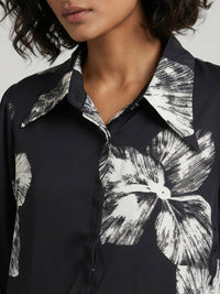 Women Shirt Print Black Relaxed Fit