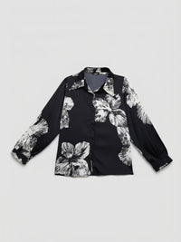 Women Shirt Print Black Relaxed Fit