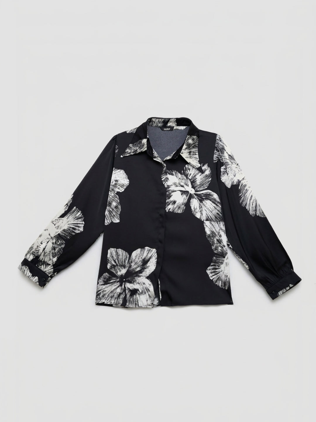 Women Shirt Print Black Relaxed Fit