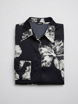 Women Shirt Print Black Relaxed Fit